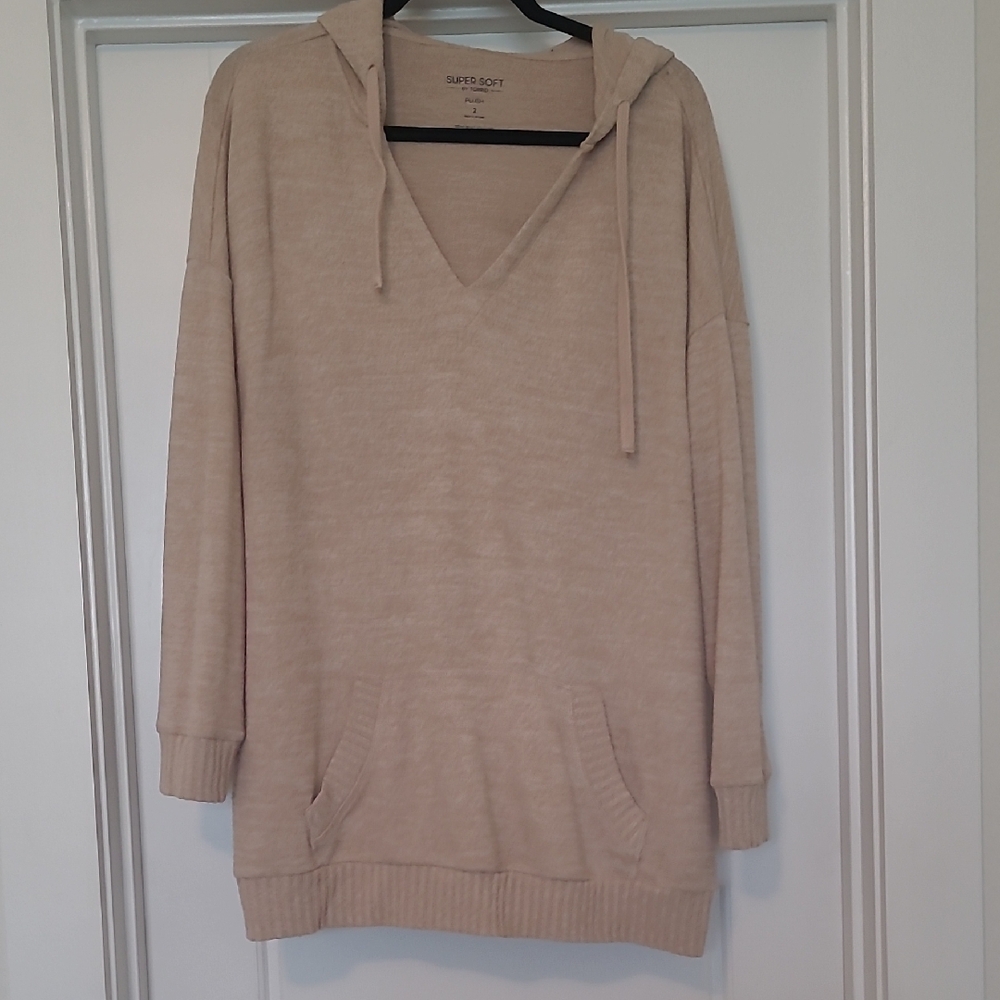 Women's Beige Hoodie Sweater
